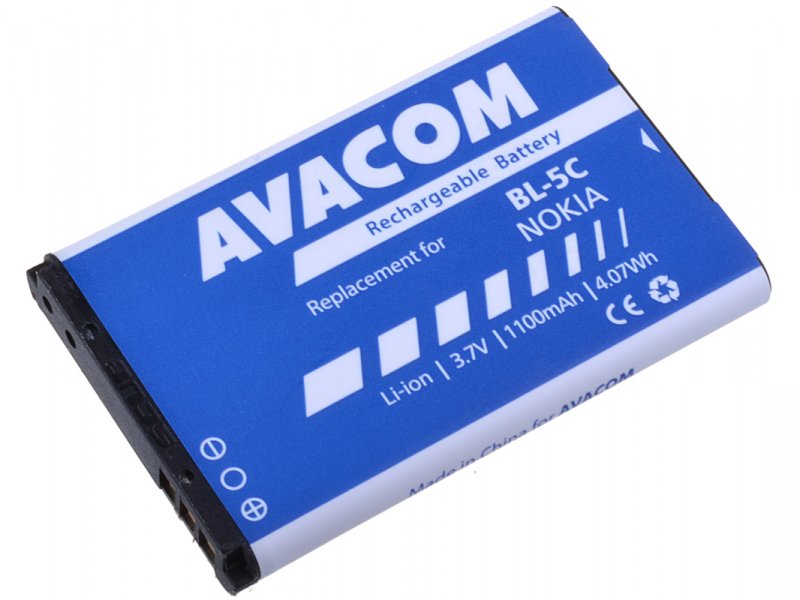 Baterie AVACOM GSNO-BL5C-S1100A do mobilu Nokia 6230, N70, Li-Ion 3,7V 1100mAh (náhrada BL-5C) - obrázek č. 1