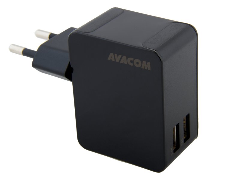 AVACOM HomeNOW síťová nabíječka 3,4A se dvěma výstupy, černá barva (USB-C kabel) - obrázek č. 1