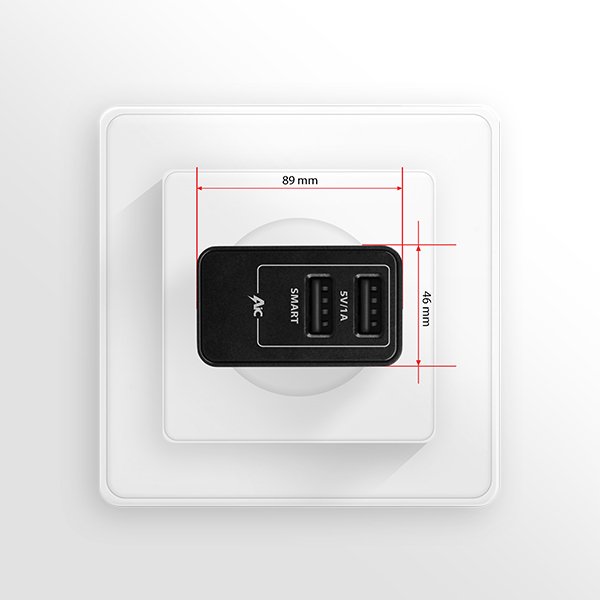 AXAGON ACU-DS16, SMART nabíječka do sítě 16W, 2x USB-A port, 5V/ 2.2A + 5V/ 1A - obrázek č. 7