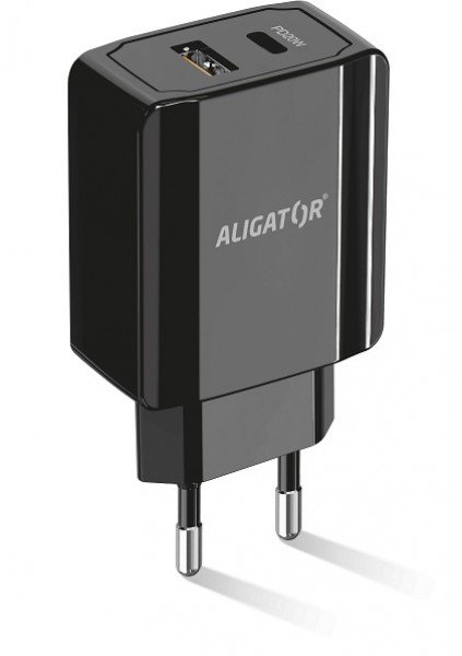 Aligator POWER DELIVERY 20W, USB + USB-C, černá - obrázek č. 2
