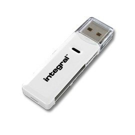 INTEGRAL čtečka paměťových karet SD Dual Slot USB 2.0 SDHC/ SDXC, bílá - obrázek produktu