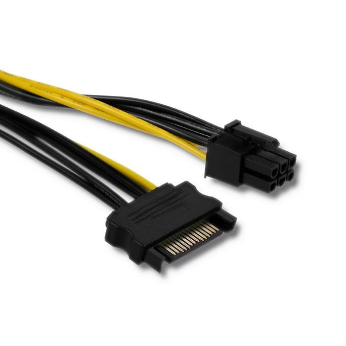 Qoltec Power cable SATA M 15 pin /  PCI-E 6pin | 15cm - obrázek produktu