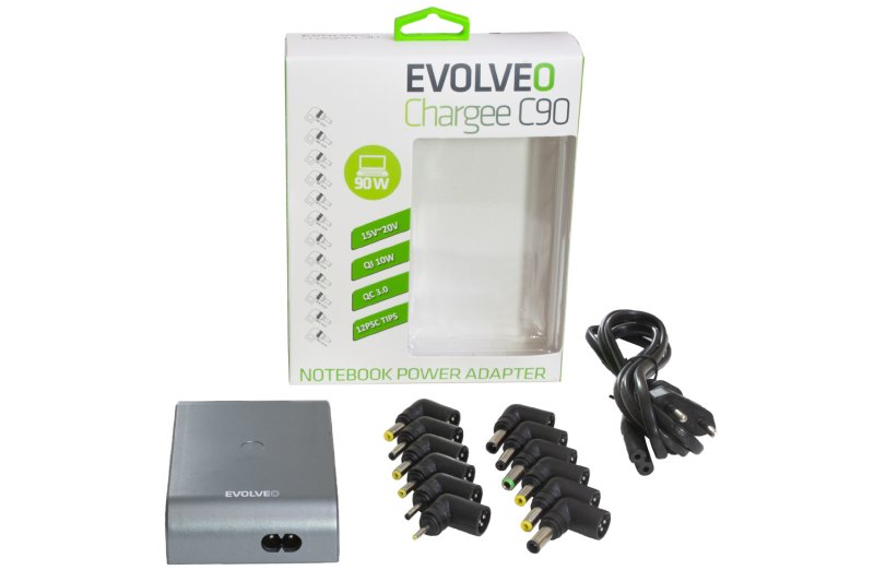 EVOLVEO Chargee C90,  90W napájecí zdroj pro notebooky s beztrátovým nabíjením - obrázek č. 1
