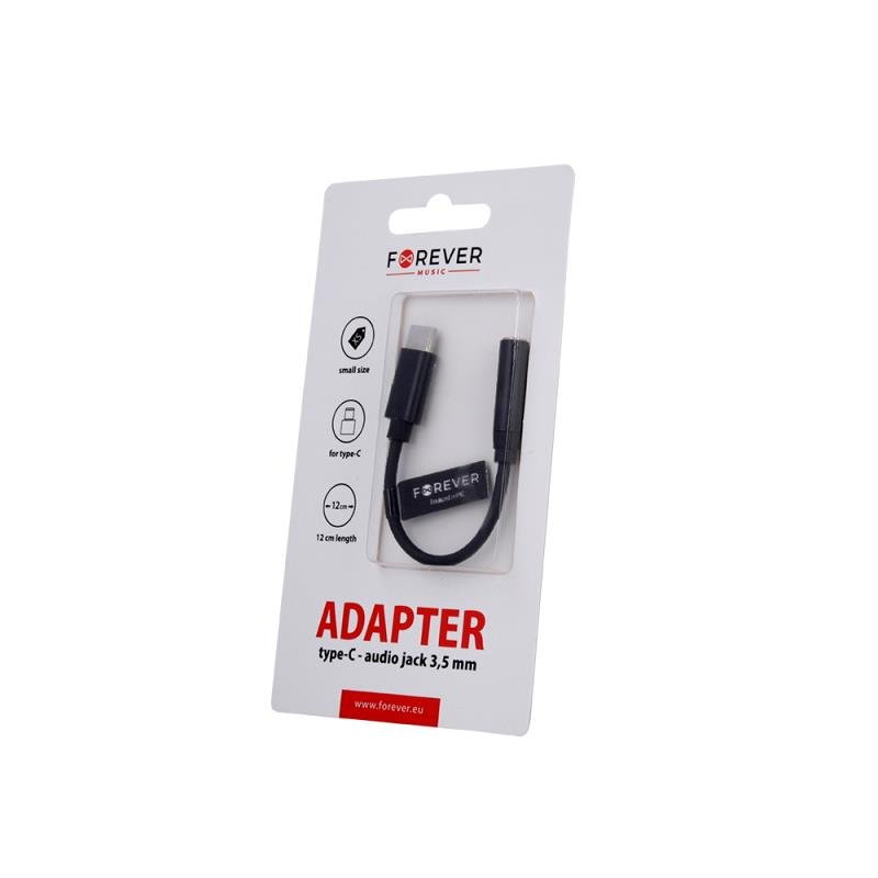 Audio adaptér Forever z USB-C na Jack 3,5mm černý - obrázek produktu