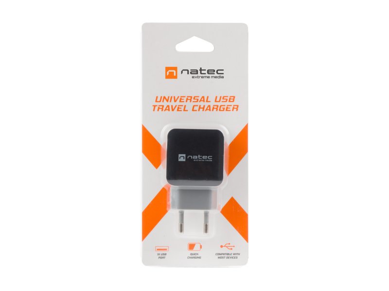 Universální nabíječka Natec 1,2A, 1x USB, černo-šedá - obrázek č. 3
