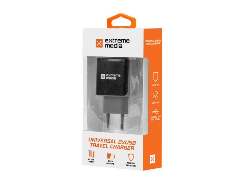 Universální nabíječka Natec 2,1A, 2x USB, černo-šedá - obrázek č. 3