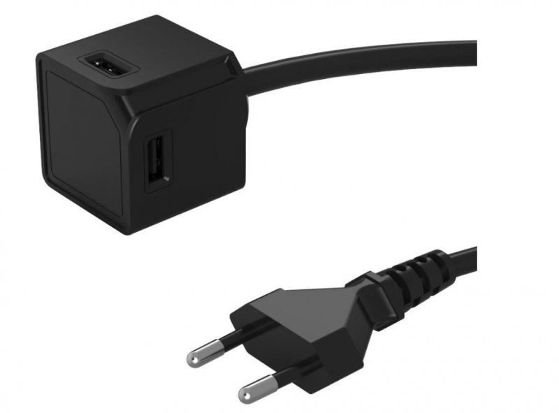Zásuvka prodluž. PowerCube USBcube EXTENDED 4x USB-A Black (3A), kabel 1,5m - obrázek produktu
