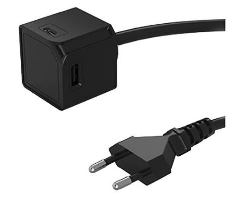 Zásuvka prodluž. PowerCube USBcube EXTENDED A+C Black (2x USB-A, 2x USB-C, 3A), kabel 1,5m - obrázek produktu
