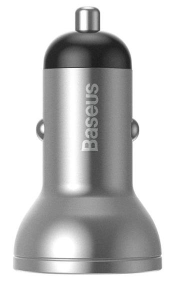 Baseus CCBX-0S Digital Display Nabíječka do Auta 2xUSB 24W Silver - obrázek produktu
