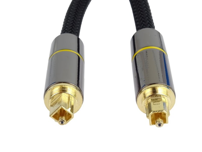 PremiumCord Optický audio kabel Toslink, OD:7mm, Gold-metal design + Nylon 1m - obrázek č. 2