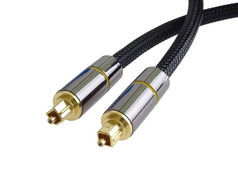 PremiumCord Optický audio kabel Toslink, OD:7mm, Gold-metal design + Nylon 1m - obrázek produktu