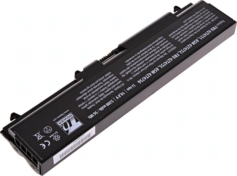 Baterie T6 Power Lenovo ThinkPad T410, T420, T510, T520, L410, L420, L510, 5200mAh, 56Wh, 6cell - obrázek č. 1