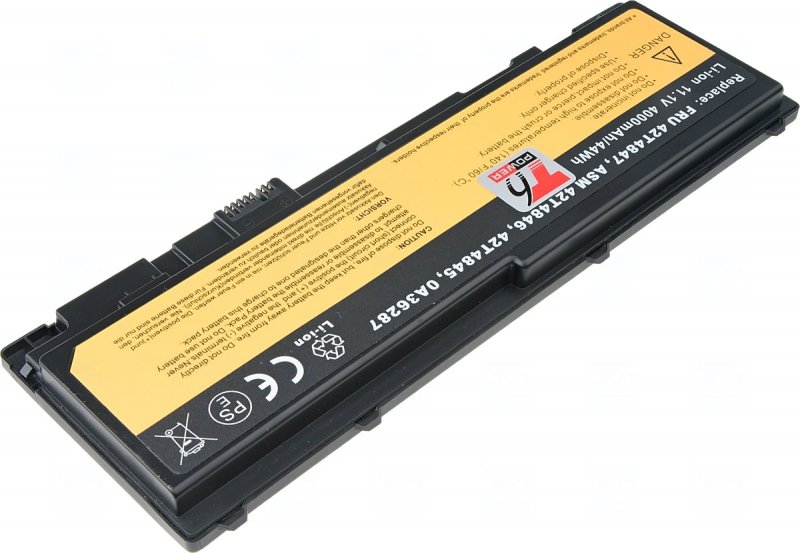 Baterie T6 Power Lenovo ThinkPad T420s, ThinkPad T430s, 4000mAh, 44Wh, 6cell - obrázek č. 1