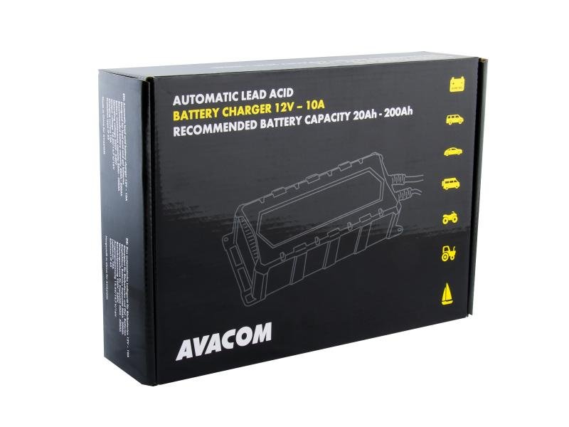 Automatická nabíječka AVACOM 12V 10A pro olověné AGM/GEL akumulátory (20 - 200Ah) - obrázek č. 2