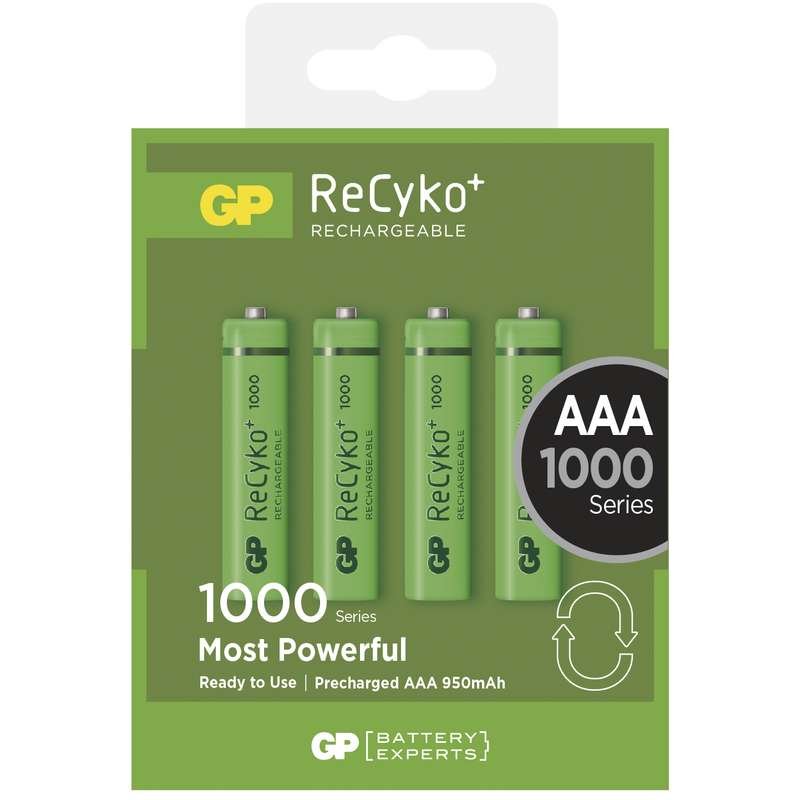Nabíjecí baterie GP RECYKO AAA (1000mAh)- 4ks - obrázek produktu