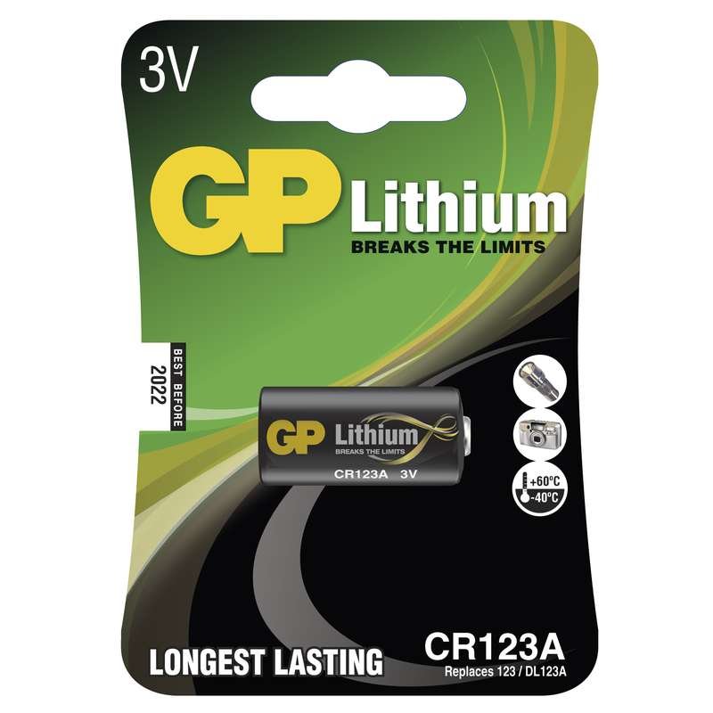 Lithiová baterie GP CR123A - 1ks - obrázek produktu