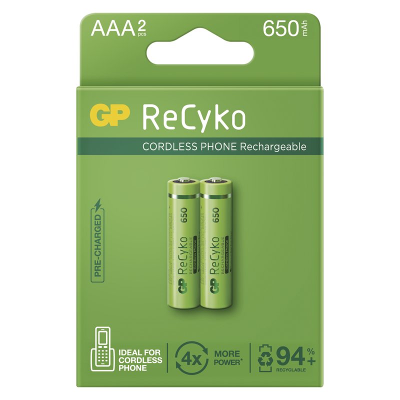 GP nabíjecí baterie ReCyko Cordless AAA (HR03) 2PP - obrázek produktu
