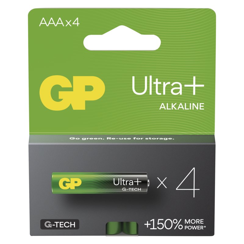 GP Alkalická baterie ULTRA PLUS AAA (LR03)- 4ks - obrázek produktu