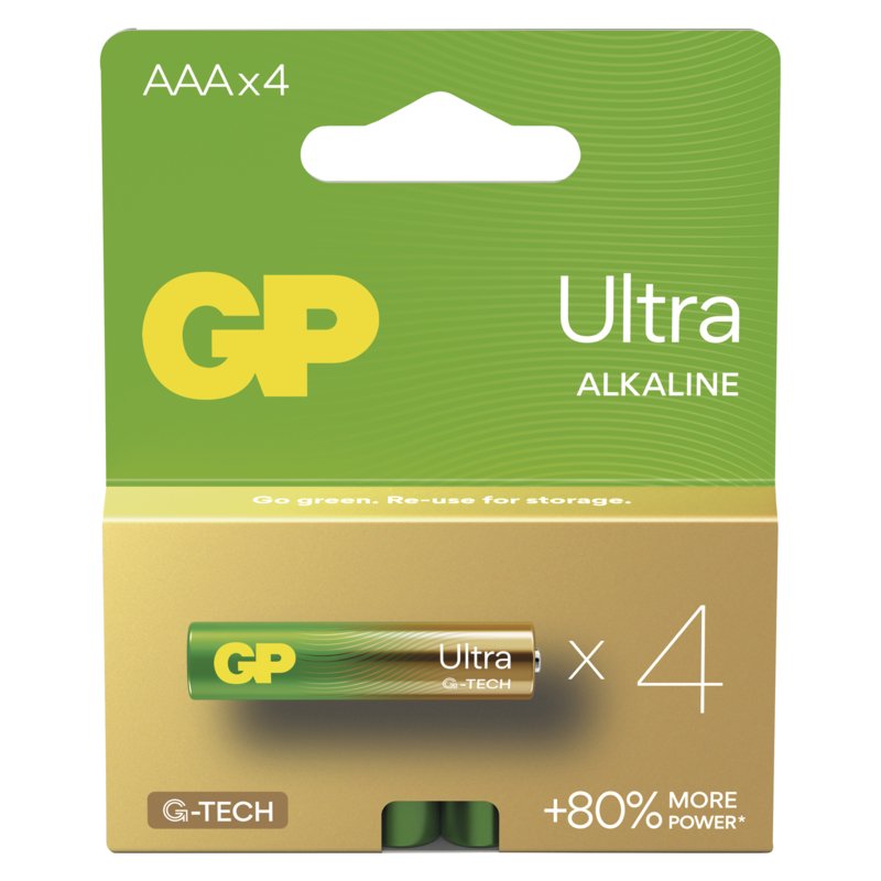 GP Alkalická baterie ULTRA AAA (LR03) - 4ks - obrázek č. 1