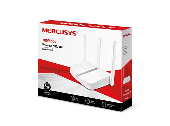 Mercusys MW305R 300Mbps WiFi N router, 4x10/ 100 RJ45, 3x anténa - obrázek č. 1