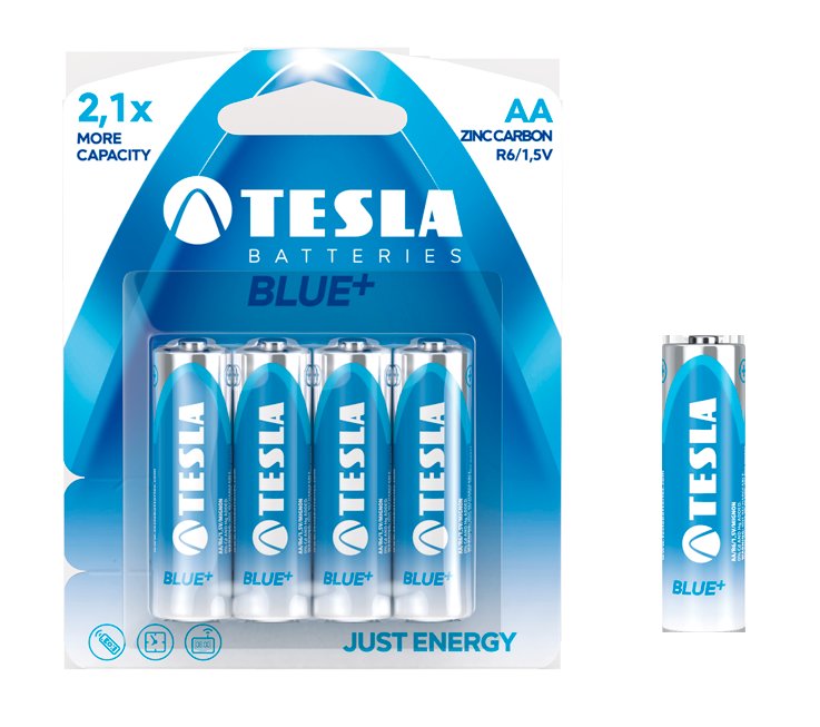 TESLA - baterie AA BLUE+, 4ks, R06   Akce 2 +1 ZDARMA - obrázek produktu