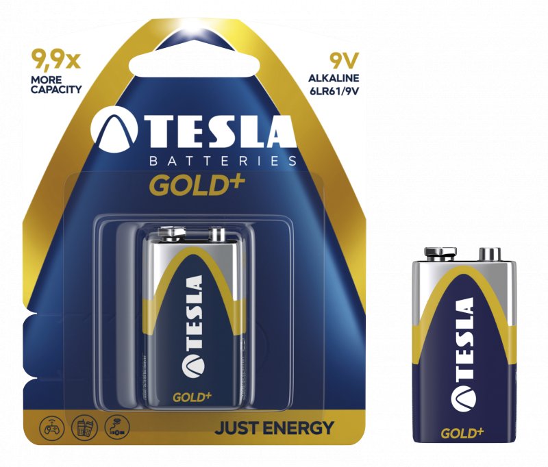 TESLA - baterie 9V GOLD+, 1ks, 6LR61 - obrázek produktu