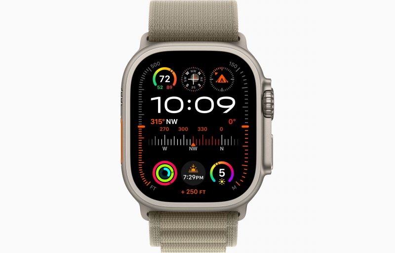 Apple Watch Ultra 2/ 49mm/ Titan/ Sport Band/ Olive Alpine/ Medium - obrázek č. 1