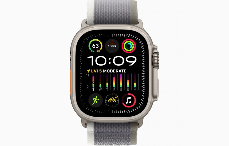 Apple Watch Ultra 2/ 49mm/ Titan/ Sport Band/ Green-Grey Trail/ -S/ M - obrázek č. 1