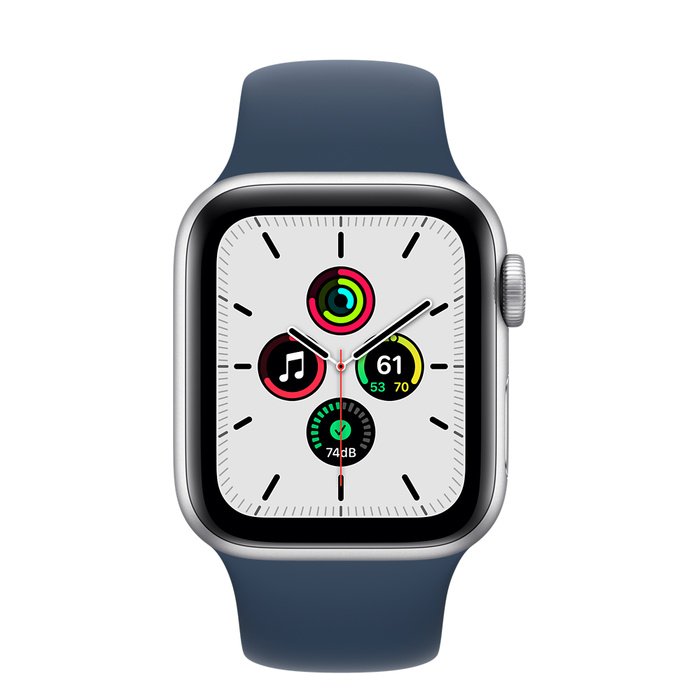 Apple Watch SE/ 40mm/ Silver/ Sport Band/ Blue - obrázek č. 1