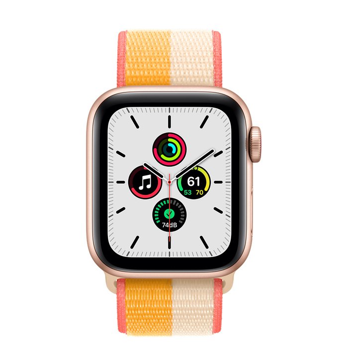 Apple Watch SE Cell/ 44mm/ Gold/ Sport Band/ Orange - obrázek č. 1