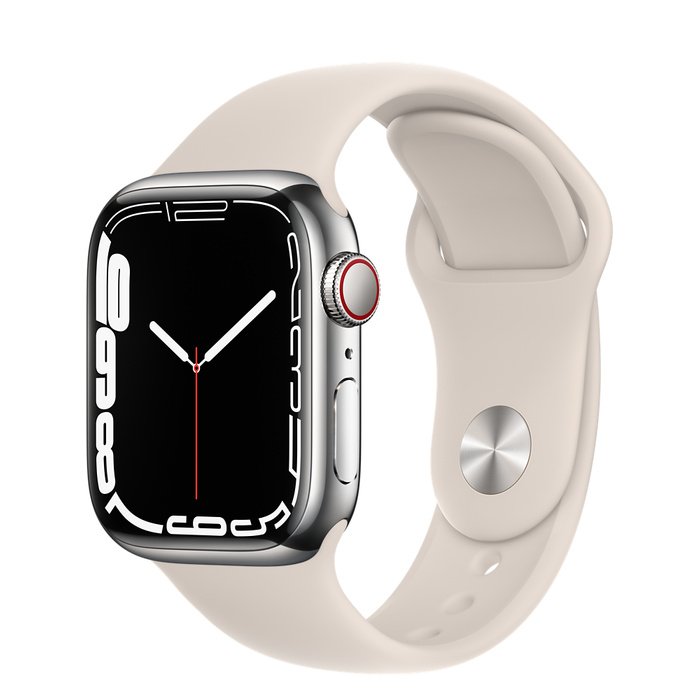 Apple Watch S7 Cell/ 41mm/ Silver/ Sport Band/ Starlight - obrázek produktu