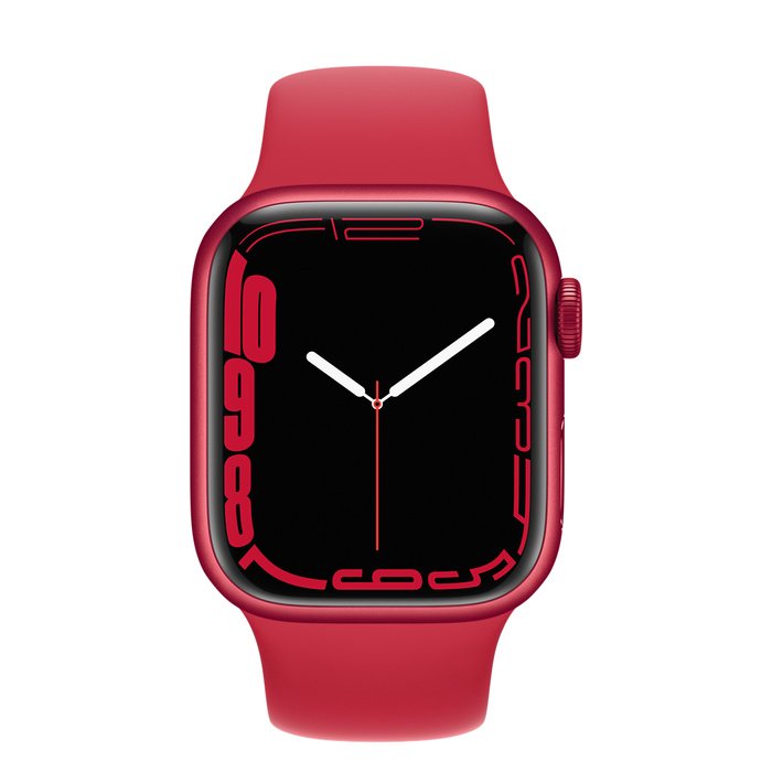 Apple Watch S7 Cell/ 45mm/ Red/ Sport Band/ Red - obrázek č. 1