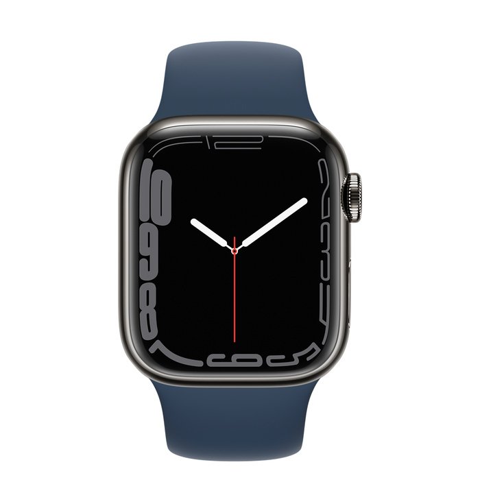 Apple Watch S7 Cell/ 45mm/ Space Grey/ Sport Band/ Blue - obrázek č. 1