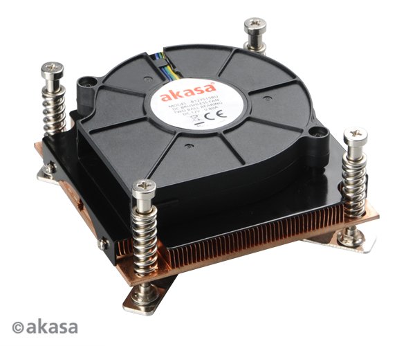 AKASA chladič CPU - 1U měděný - Intel - aktivní - obrázek produktu