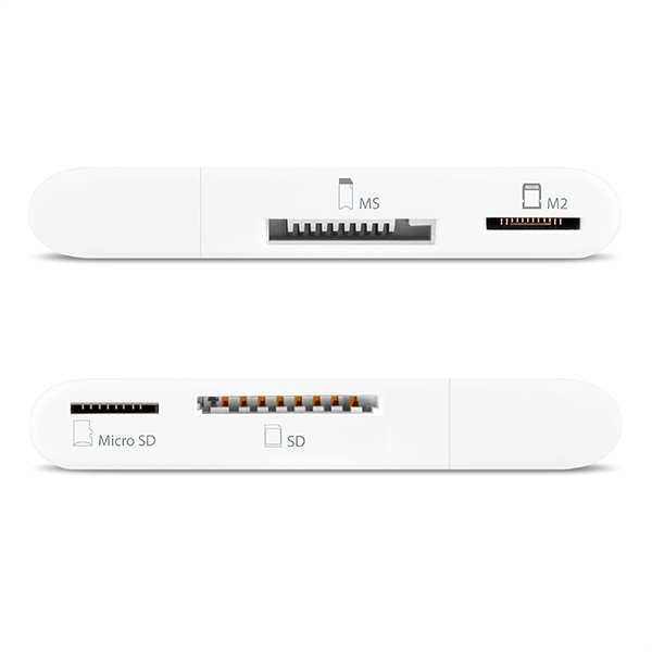 AXAGON CRE-D4, USB 2.0 externí HANDY čtečka 4-slot SD/ MicroSD/ MS/ M2, bílá - obrázek č. 4