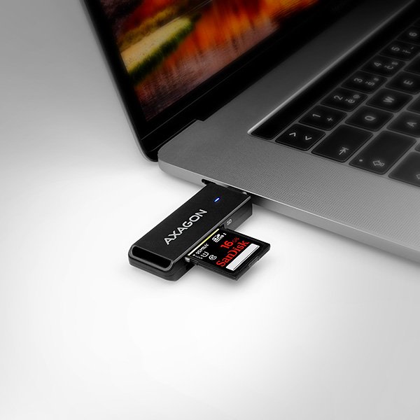AXAGON CRE-S2C, USB 3.1 Type-C - externí SLIM čtečka 2-slot SD/ microSD, podpora UHS-I - obrázek č. 10