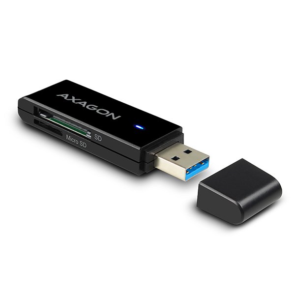 AXAGON CRE-S2, USB 3.0 Type-A - externí SLIM čtečka 2-slot SD/ microSD, podpora UHS-I - obrázek č. 3