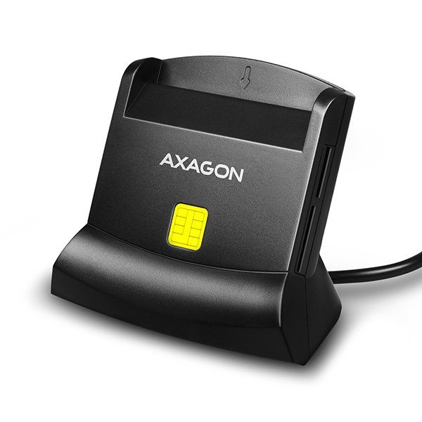 AXAGON CRE-SM2, USB-A StandReader 4-slot čtečka Smart card (eObčanka) + SD/ microSD/ SIM, kabel 1.3 m - obrázek č. 1
