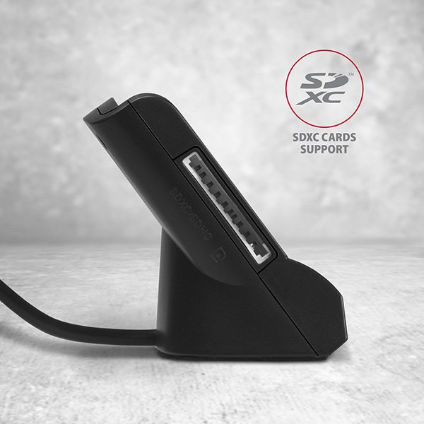 AXAGON CRE-SM2, USB-A StandReader 4-slot čtečka Smart card (eObčanka) + SD/ microSD/ SIM, kabel 1.3 m - obrázek č. 5