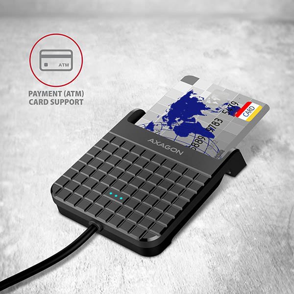 AXAGON CRE-SM1, USB externí čtečka Smart card/ ID card (eObčanka) - obrázek č. 3