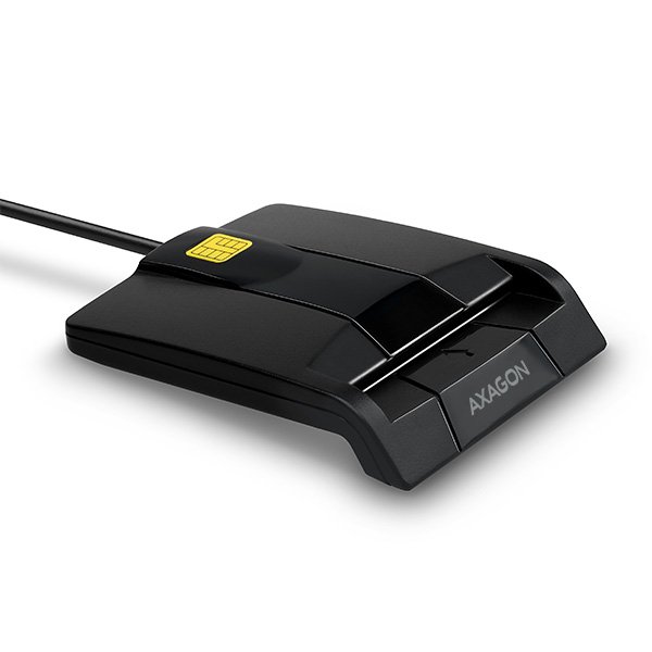 AXAGON CRE-SM3, USB externí FlatReader čtečka kontaktních karet Smart card (eObčanka) - obrázek č. 1