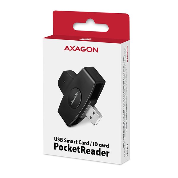 AXAGON CRE-SM5, USB externí PocketReader čtečka kontaktních karet ID card (eObčanka) - obrázek č. 6