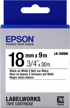 Epson Label Cartridge Standard LK-5WBN Black/ White 18mm (9m) - obrázek produktu