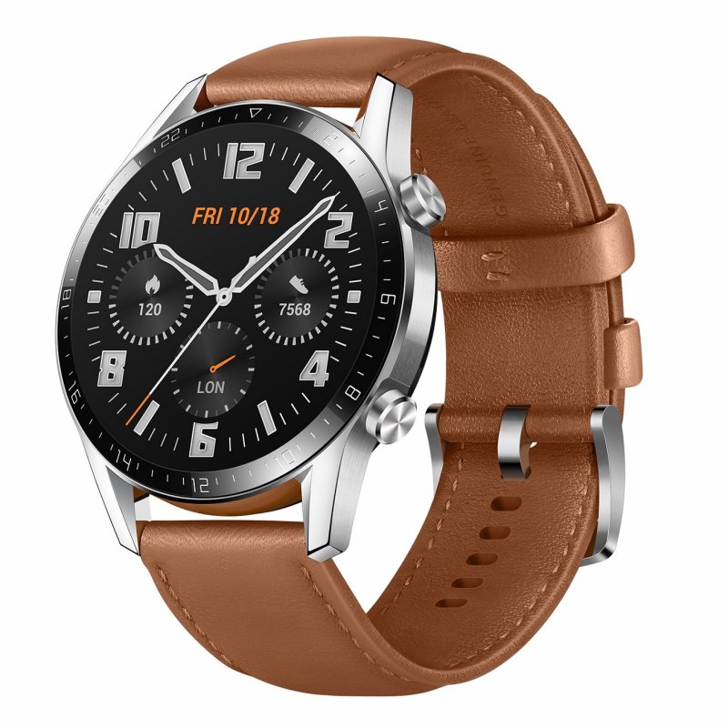 Huawei Watch GT 2/ Silver/ Elegant Band/ Brown - obrázek produktu