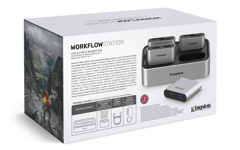 Kingston dokovací stanice pro čtečky karet Workflow + USB mini HUB - obrázek č. 2
