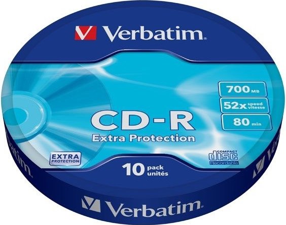 VERBATIM CD-R Verbatim DL 700MB 52x Extra protection 10-spindl RETAIL - obrázek produktu