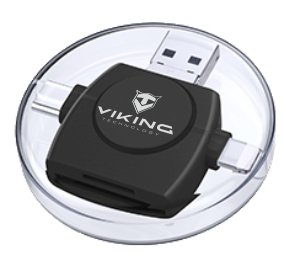 VIKING ČTEČKA PAMĚŤOVÝCH KARET V4 USB3.0 4V1 černá - obrázek produktu