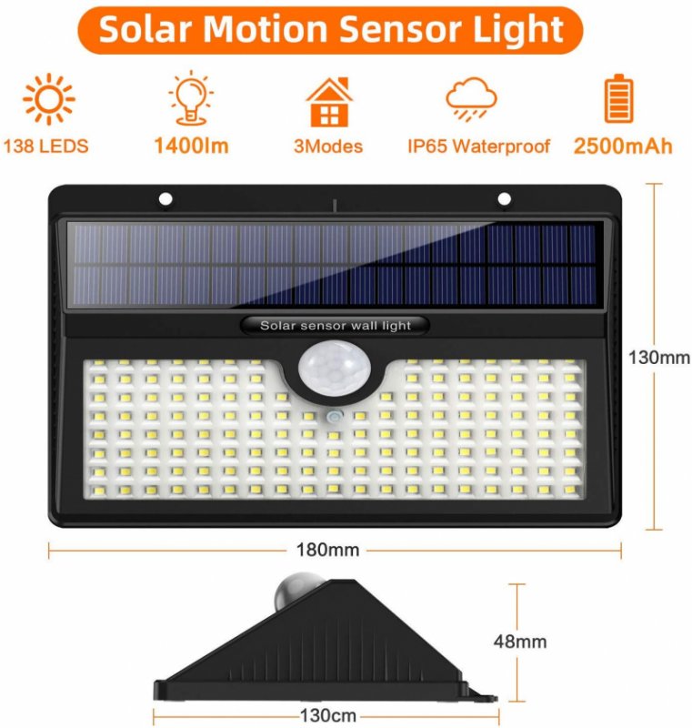 Venkovní solární LED světlo s pohybovým senzorem V138 - obrázek č. 5