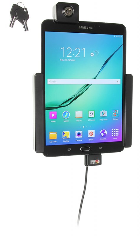 Brodit držák do auta na Samsung Galaxy Tab S2 8.0 bez pouzdra, se skrytým nabíjením, zámek - obrázek č. 2