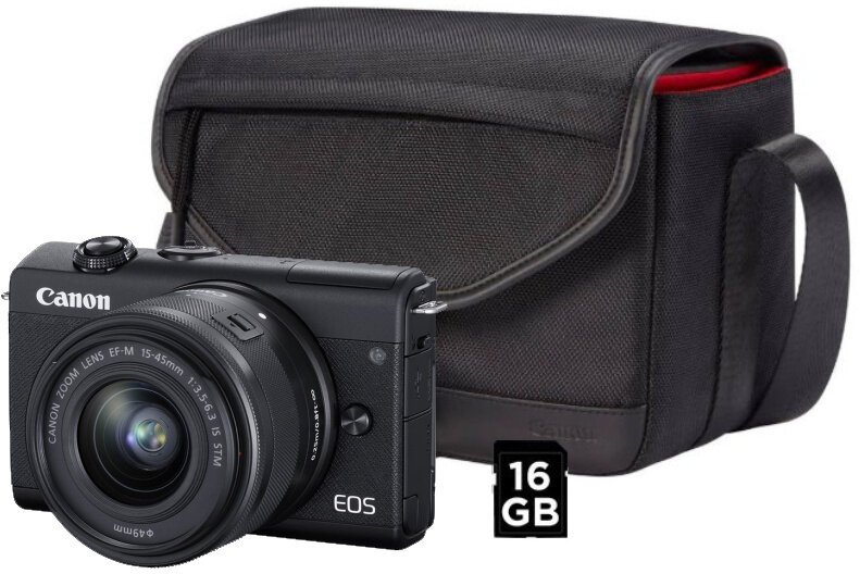 Canon EOS M200 černý M15-45S+SB130+16GB(VUK) - obrázek produktu